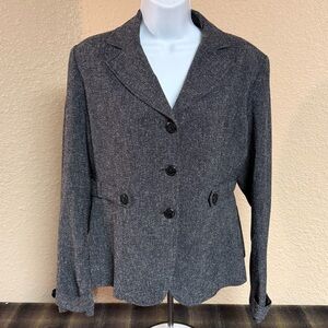 4/$15 Luciano Dante Women's Gray Tweed Jacket